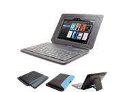Greatshield Lean Series Ultra Slim Leather Case With Keyboard And Stand For Amazon Kindle Fire Hd 7 Inch Tablet (black / Blue)