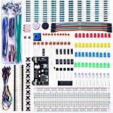 ELEGOO Upgraded Electronics Fun Kit w/Power Supply Module, Jumper Wire, Precision Potentiometer, 830 tie-points Breadboard for Arduino, STM32