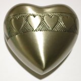Funeral Urn Heart Keepsake by Liliane - Cremation Urn Hand Made in Brass - Fits a Small Amount of Cremated Remains and Ashes - Attractive Display Burial Urn (Corazones Model in Pewter)