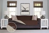 The Original Sofa Shield (TM) Reversible Furniture Protector. Many colors and 4 sizes: Sofa, Sofa Extra-Wide, Loveseat, and Chair. Features elastic strap to keep cover in place. Machine washable. Great for homes with kids and pets. (Sofa Extra-Wide: Chocolate/Beige)