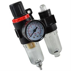 Air Control Unit (Twin) 1/4 Inch Air Compressor Filter With Regulator Water Trap