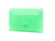 Green Plastic 13 Slots Press Stud Receipt Coupon Organizer File Bag