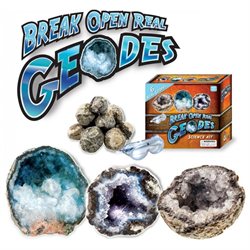 Break Open Real Geodes! Goggles, Guide, 6 Geodes to Open! Kids Science Kit
