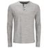 Brave Soul Men's Jeffrey Button Long Sleeved Top - Light Grey - S