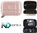 Electronic Cigarette Case Semi-Hard Exterior ( Light Pink ) for The Vented Telescope Adjustable Tube Mod, Gun Metal   Carabiner Hook for your keys & NextDia ™ Velcro Cable Strap