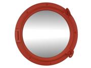 Orange Porthole Mirror 15"