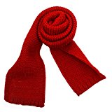 CY Toddlers Infant Babys Winter Scarf Kids Solid Color Knitted Scarves Winter Warm Scarf Red