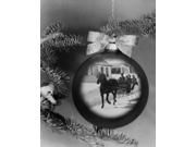 Close-up Of A Horsedrawn Sleigh Superimposed On A Christmas Ornament Poster Print (24 X 36)