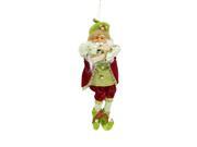 18" Enchanted Red And Green Poseable Whimsical Christmas Elf Figure