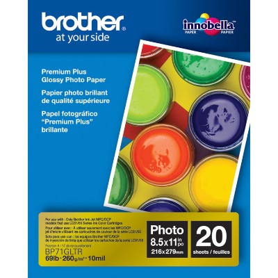 Brother Bp71gltr Bp71gltr Premium Plus - Glossy - Letter A Size (8.5 In X 11 In) 20 Sheet(s) Photo Paper - For  Mfc-j5830  J6535  J690  J775  Inkvestment Work S