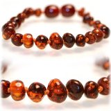 *The Art of CureTM *SAFETY KNOTTED* Honey -(Unisex) - Certified Baltic Amber Baby Teething Necklace Highest Quality Guaranteed- Anti Inflammatory, Drooling & Teething Pain. Easy to Fastens with a Twist-in Screw Clasp Mothers Approved Remedies!