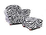 KEET Roundy Chair with Ottoman, Zebra. (For children Ages 2 to 5)