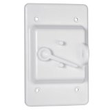 Hubbell PTC100WH Weatherproof Nonmetallic Box Mount Toggle Cover with Gang, Vertical, White