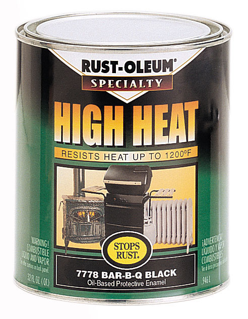 Rustoleum 1 Quart Black High Heat Bar-B-Que Oil-Based Protective Enamel Paint 77
