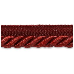 20 yards of Nicholas 3/8 Twisted Lip Cord Trim Metallic Red