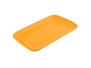 Unique Bargains Rectangle Shape Dinner Dessert Appetizer Vermicelli Plate Dish Yellow