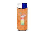 Carolines Treasures Bb8213muk Umberella Cocktail Orange Polkadot Michelob Ultra Hugger For Slim Cans
