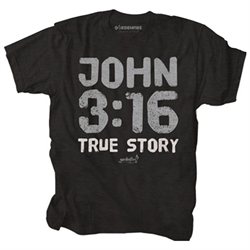 John 3:16 - True Story - Christian T-Shirt-xl