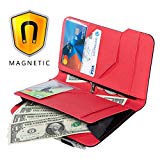 Ogalv Magnetic Pocket Server Book Waitress Waiter Organizer with Zipper Money Pockets 5x8 Red Pen Holder Fits Restaurant Guest Checks and Apron