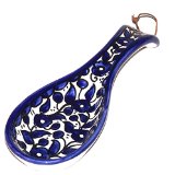 Armenian hand painted cooking Spoon Rest / Ladle Holder - Meduim with oval Cup part ( 8.5 inches long 3 inches across and 0.25 inches deep )