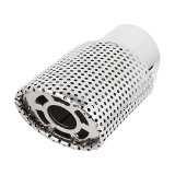 Water & Wood Car Hollowed Slanted Silver Tone 80 x 55mm Outlet Exhaust Muffler Tip with Car Cleaning Cloth
