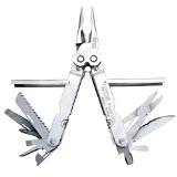 SOG Specialty Knives & Tools S60N-CP PowerLock Multi-Tool with Half-Serrated Steel Blade and Nylon Sheath, 22-Tools Combined, Satin Finish