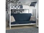 Twin Over Futon Metal Bunk Bed - White