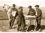 Virginia Newspaper Vendor And Cart In Camp Poster Print (18 X 24)