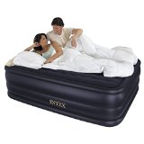 INTEX Queen Raised Downy Airbed Mattress Bed with Built-In Pump | 66717E