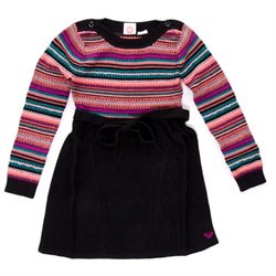 New Roxy Winter Dreams True Black Knit L Kids Dress