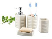Bathroom Set 4pcs/set Resin Cream
