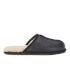 UGG Men's Scuff Leather Sheepskin Slippers - Black - UK 9