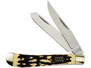 Miller Brothers Trapper Stainless Clip And Spey Blades With Imitation Stag Handles
