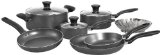 T-fal A821SA Initiatives Nonstick Inside and Out Dishwasher Safe Oven Safe Cookware Set, 10-Piece, Charcoal