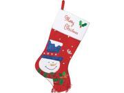 Gerson/domestic Snowman Velvet Stocking 2375770