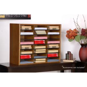 Concepts In Wood LO24-PD, 24 Compartment Literature Organizer Dry Oak Finish