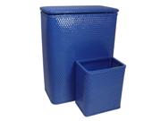 Redmon Chelsea Collection Hamper And Matching Wastebasket Set - Coastal Blue