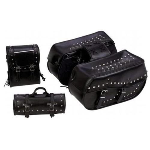 Diamond Plate 4 Piece Motorcycle Bag Set