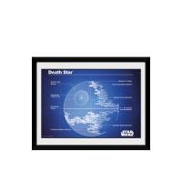 Star Wars Death Star Blueprint - 8x6 Framed Photographic
