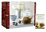 Numi Organic Tea Flowering Tea Gift Set, Includes 6 Flowering Tea Blossoms, 1 16 ounce Glass Teapot and Elegant Bamboo Case (Packaging May Vary), Gift For Tea Lover's Birthday, Anniversary, Valentine