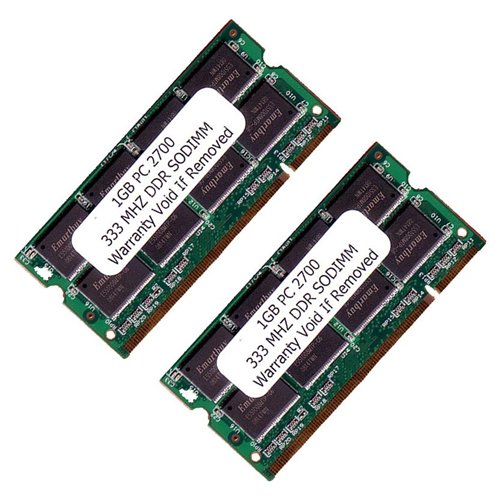 eMartBuy 2GB (2x1GB) DDR SODIMM (200 pin) 333Mhz DDR333 PC2700 FOR HP (Hewlett-Packard) Pavilion zx5