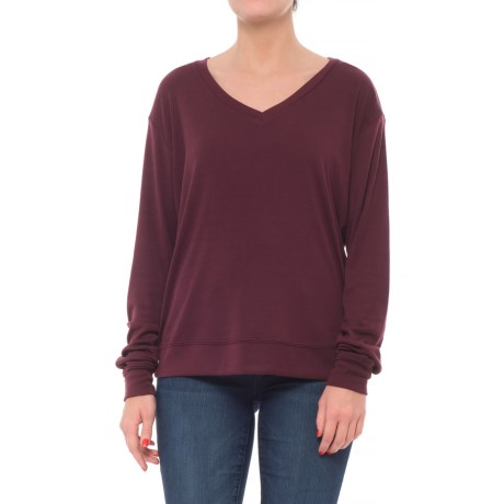 V-neck Flowy T-shirt - Long Sleeves (for Women)