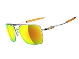 Oakley Mens Deviation OO4061-03 Iridium Square Sunglasses,Polished Chrome Frame/Fire Iridium Lens,one size