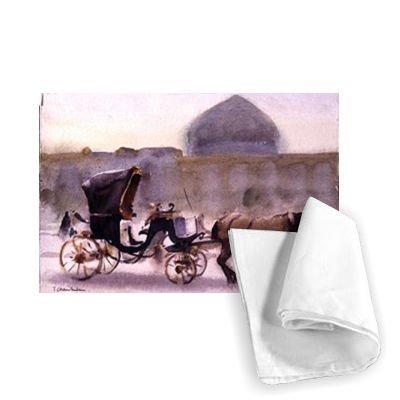 Horse and Carriage, Naghshe Jahan Square, Isfahan (w/c on paper) by Trevor Chamberlain - Tea Towel 100% Cotton - Art247 - Tea Towel - 46x70cm