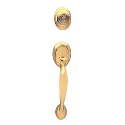 Kwikset Bright Brass Dakota Entry Handle Sets
