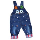 Baby Kids boys Blue Denim JEAN Overalls Baseball Simple Basic Outfits Pant
