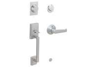 Schlage Century Handleset With Elan Interior Lever Satin Chrome F93 Cen 626 Ela