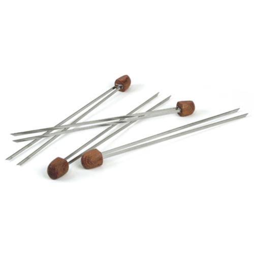 Charcoal Companion CC5082 Rosewood Handle Double Prong Skewers, Set of 4