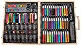 Darice 1103-10 131-Piece Premium Art Set – Art Supplies for Drawing, Painting and More in a Wood Case - Makes a Great Gift for Children and Adults