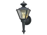 Matte Black Finish One-light Exterior Wall Lantern W/clear Glass Panels Lighting